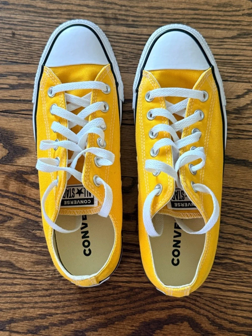 Converse Yellow Low-Top Canvas Sneakers with White Details - Picture 1 of 1